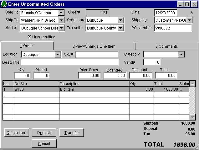 Customer Orders