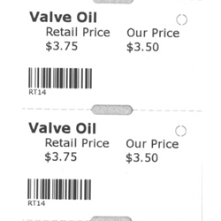 ZTAGS Zebra Direct Thermal Tag Barcodes